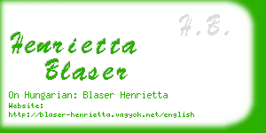 henrietta blaser business card